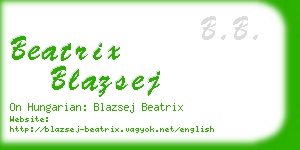 beatrix blazsej business card